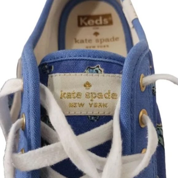 Keds x Kate Spade Collaboration Blue Canvas Seahorse Lace Up Sneakers … - Picture 4 of 10